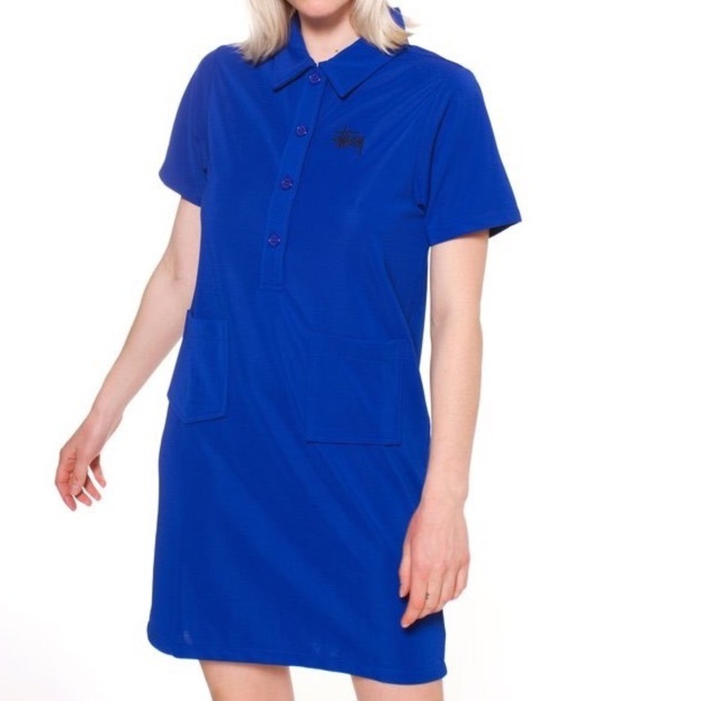 Stussy Womens Poly Knit Dress Royal Blue XS